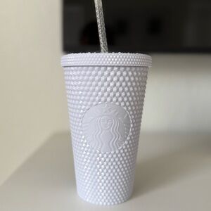 16oz White Starbucks Studded Coffee Water Tumbler Christmas Holiday